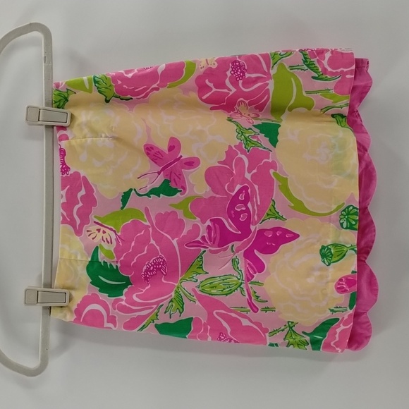 Girls Lilly Pulitzer floral skirt size 10 with scalloped lining zip back GIRLS - Picture 1 of 8